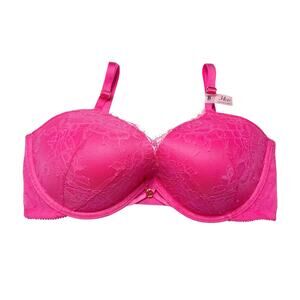 Victoria's Secret Very Sexy Rose Lace Lightly Lined Low-Cut Demi Bra Size 34DD